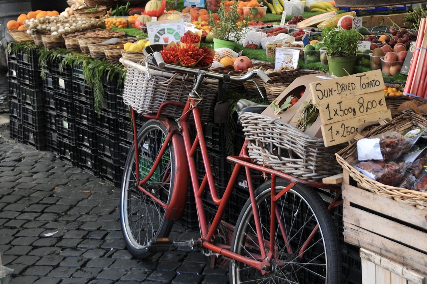Cute market in Rome, Italy.